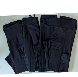 Four Pairs Of Black Leggings Sold As Is